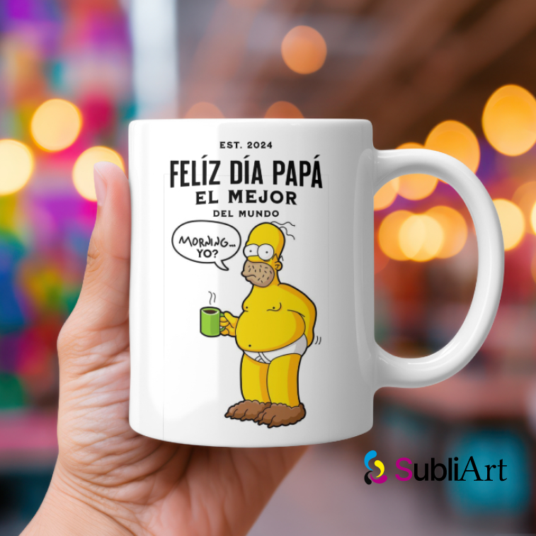Taza con diseño de Homero Simpson